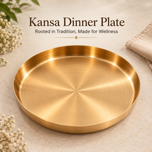 Load image into Gallery viewer, Kansa Thali | Diwali Gift | Matte Finish Bronze Thali | 11.5" Plate