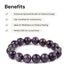Load image into Gallery viewer, Harness the Power of Amethyst Bracelet– Certified for Purity & Energy | 8 mm |