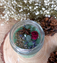 Load image into Gallery viewer, Heart Chakra Candle | Soy wax | 100gms | with rare herbs, crystals & essential oils | Burning hours 30 |