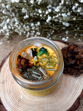 Load image into Gallery viewer, Solar Plexus Chakra Candle | Soy wax | 100gms | with rare herbs, crystals & essential oils | Burning hours 30 |