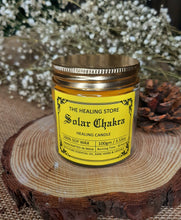 Load image into Gallery viewer, Solar Plexus Chakra Candle | Soy wax | 100gms | with rare herbs, crystals & essential oils | Burning hours 30 |