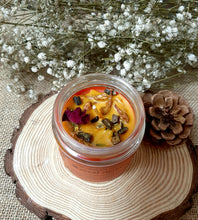 Load image into Gallery viewer, Sacral Chakra Candle | Soy wax | 100gms | with rare herbs, crystals & essential oils | Burning hours 30 |