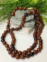 Load image into Gallery viewer, Mahogany Obsidian Beaded Necklace- Lab Certified | 106 gms |
