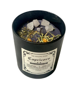 Load image into Gallery viewer, Capricorn Zodiac Candle | Soy Wax | 170gms | With Rare Herbs, Crystals & Essential Oils | Burning Hours 40-45 |