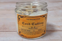 Load image into Gallery viewer, Cord Cutting Ritual Candle | Soy Wax | 100 gms | With Rare Herbs, Crystals & Essential Oils | Burning Hours 30 |