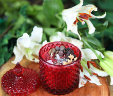 Load image into Gallery viewer, Love Intention Candle | Soy Wax | 200 gms | With Rare Herbs, Crystals & Essential Oils |
