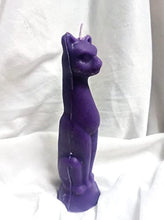 Load image into Gallery viewer, The Healing Store Cat Figure Spell Candle | Ritual Candle | Wicca Spells Candle | Great for Halloween, Birthdays, Purple