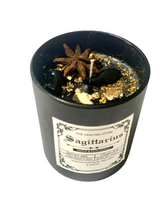 Load image into Gallery viewer, Sagittarius Zodiac Candle | Soy Wax | 170gms | With Rare Herbs, Crystals & Essential Oils | Burning Hours 40-45 |
