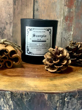 Load image into Gallery viewer, Scorpio Zodiac Candle | Soy Wax | 170gms | With Rare Herbs, Crystals & Essential Oils | Burning Hours 40-45 |