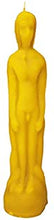 Load image into Gallery viewer, Yellow Male Figurine Candle For Spell, Wicca, Hoodoo | Height: 8'' | Burning Hours: 2 |
