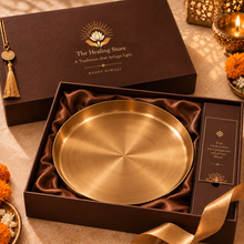 Load image into Gallery viewer, Kansa Thali | Diwali Gift | Matte Finish Bronze Thali | 11.5" Plate
