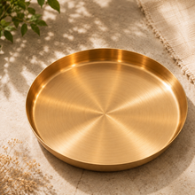 Load image into Gallery viewer, Kansa Thali | Diwali Gift | Matte Finish Bronze Thali | 11.5" Plate
