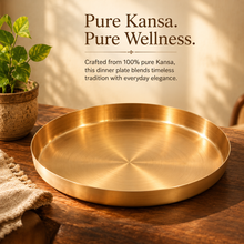 Load image into Gallery viewer, Kansa Thali | Diwali Gift | Matte Finish Bronze Thali | 11.5" Plate
