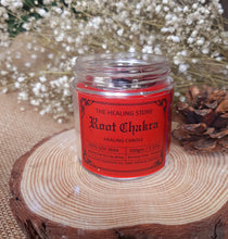 Load image into Gallery viewer, Root Chakra Candle | Soy wax | 100gms | with rare herbs, crystals &amp; essential oils | Burning hours 30 |
