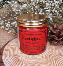 Load image into Gallery viewer, Root Chakra Candle | Soy wax | 100gms | with rare herbs, crystals &amp; essential oils | Burning hours 30 |
