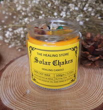 Load image into Gallery viewer, Solar Plexus Chakra Candle | Soy wax | 100gms | with rare herbs, crystals &amp; essential oils | Burning hours 30 |

