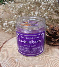 Load image into Gallery viewer, Crown Chakra Candle | Soy wax | 100gms | with rare herbs, crystals &amp; essential oils | Burning hours 30 |
