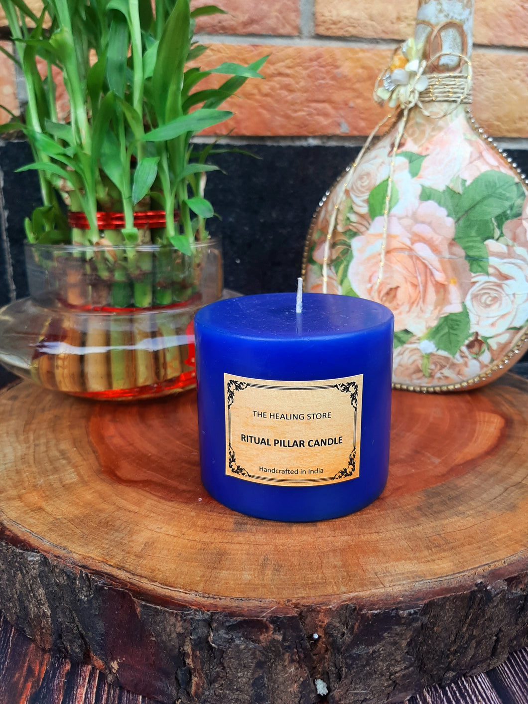 Blue Ritual Pillar Candle | For Healing and Energy Work | For Decoration | 275 gms | Burning hours 72 hours |