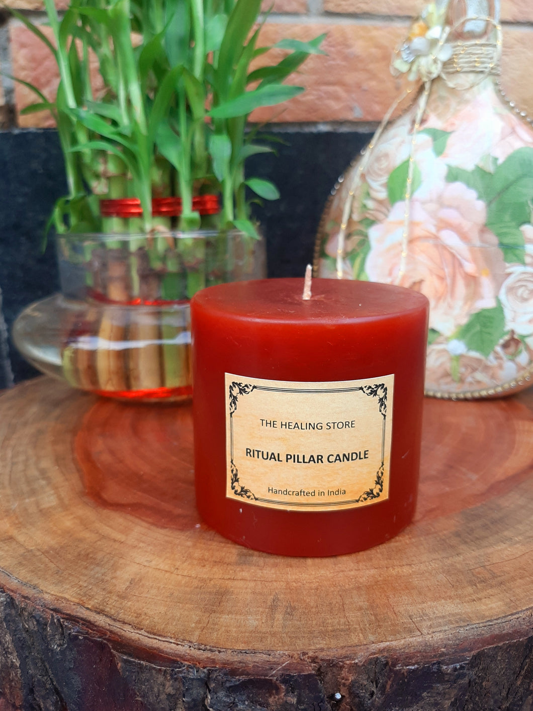 Brown Ritual Pillar Candle | For Healing and Energy Work | For Decoration | 275 gms | Burning hours 72 hours |