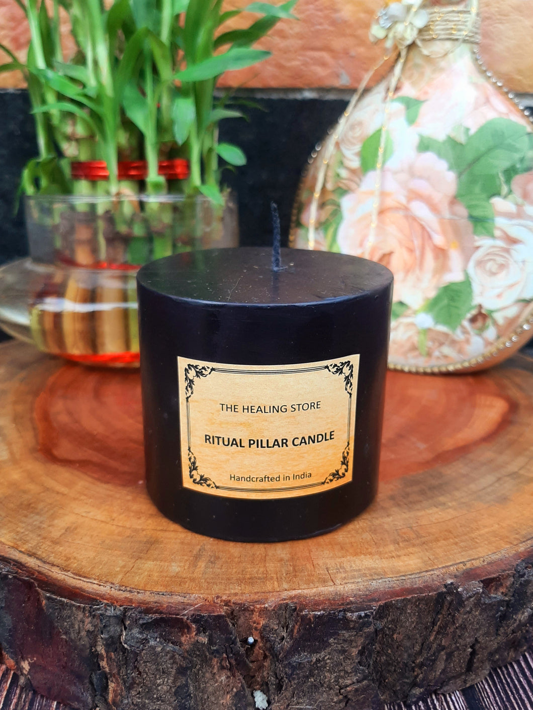 Black Ritual Pillar Candle | For Healing and Energy Work | For Decoration | 275 gms | Burning hours 72 hours |