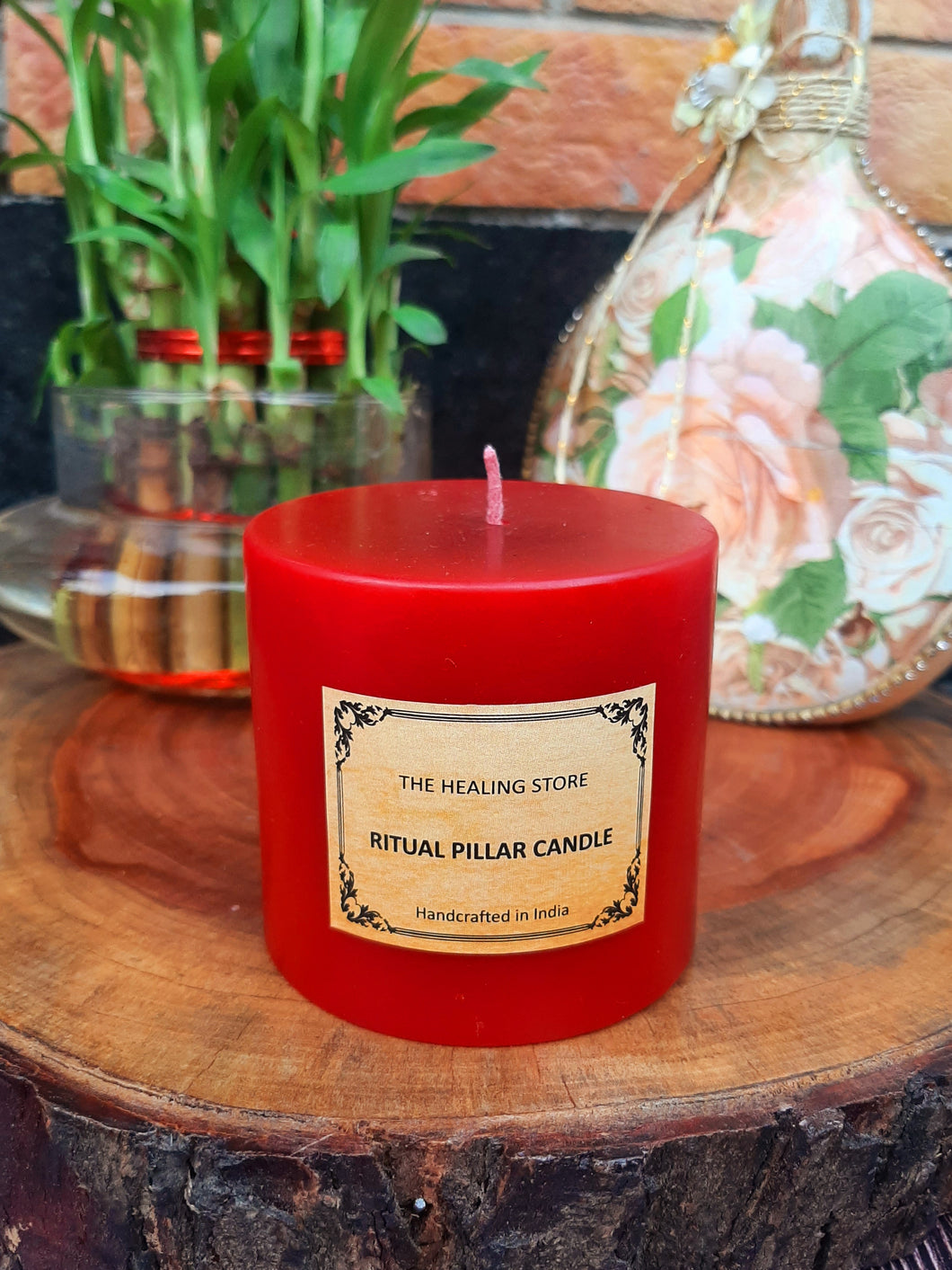 Red Ritual Pillar Candle | For Healing and Energy Work | For Decoration | 275 gms | Burning hours 72 hours |
