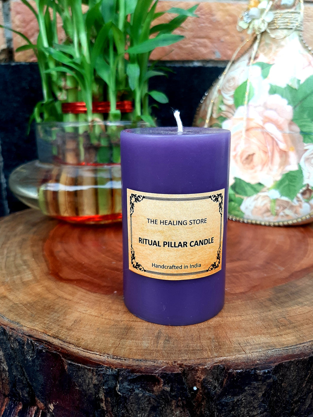 Purple Ritual Pillar Candle | For Healing and Energy Work | For Decoration | 150 gms | Burning hours 36 |