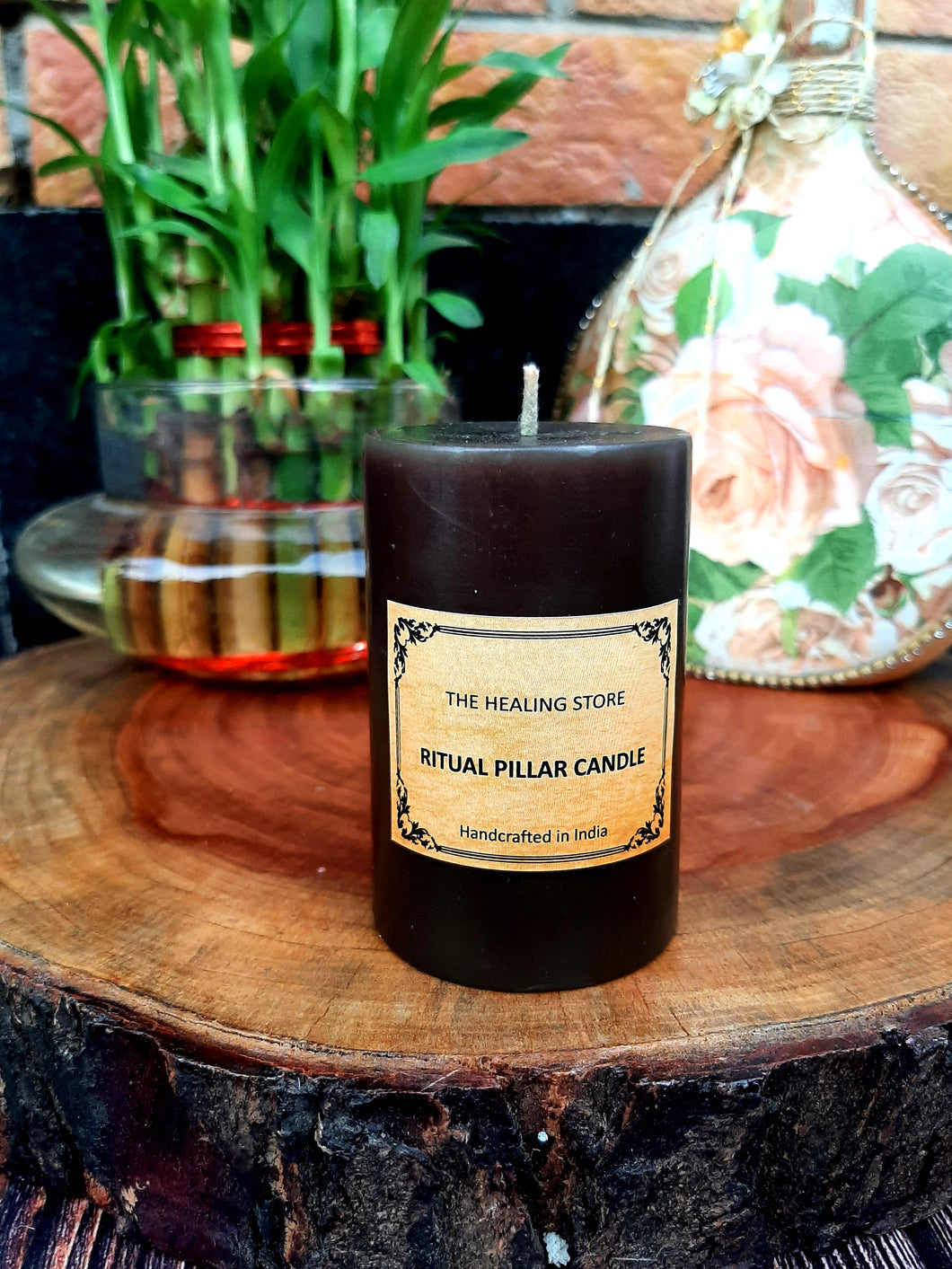 Black Ritual Pillar Candle For Healing and Energy Work | For Decoration | 150 gms | Burning hours 36 |