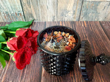 Load image into Gallery viewer, New Moon Intention Candle | Soy Wax | 200 gms | with rare herbs, crystals &amp; essential oils |
