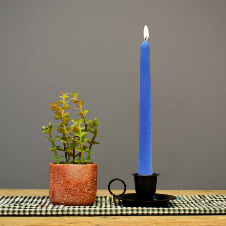 Blue Taper Candle | Set of 2, 6, 12 | Height: 9'' |