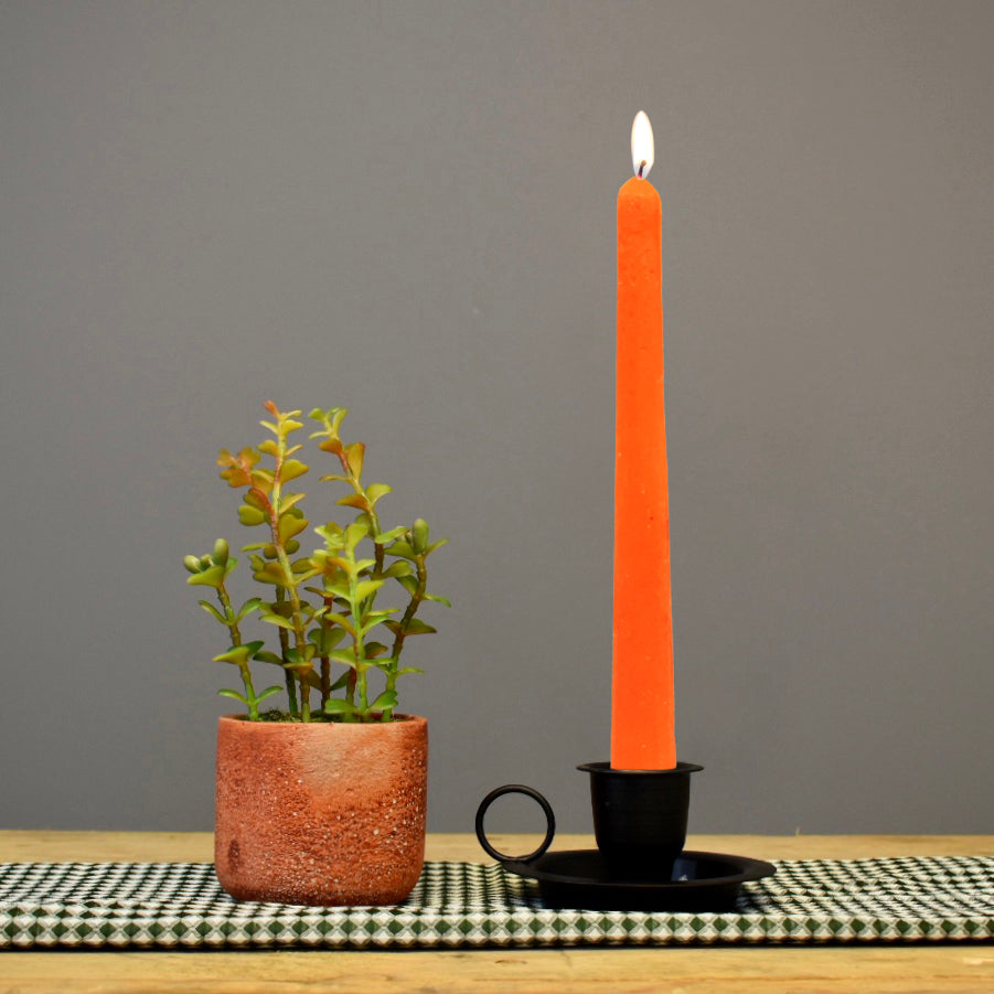 Orange Taper Candle | Set of 2, 6, 12 | Height: 9'' |