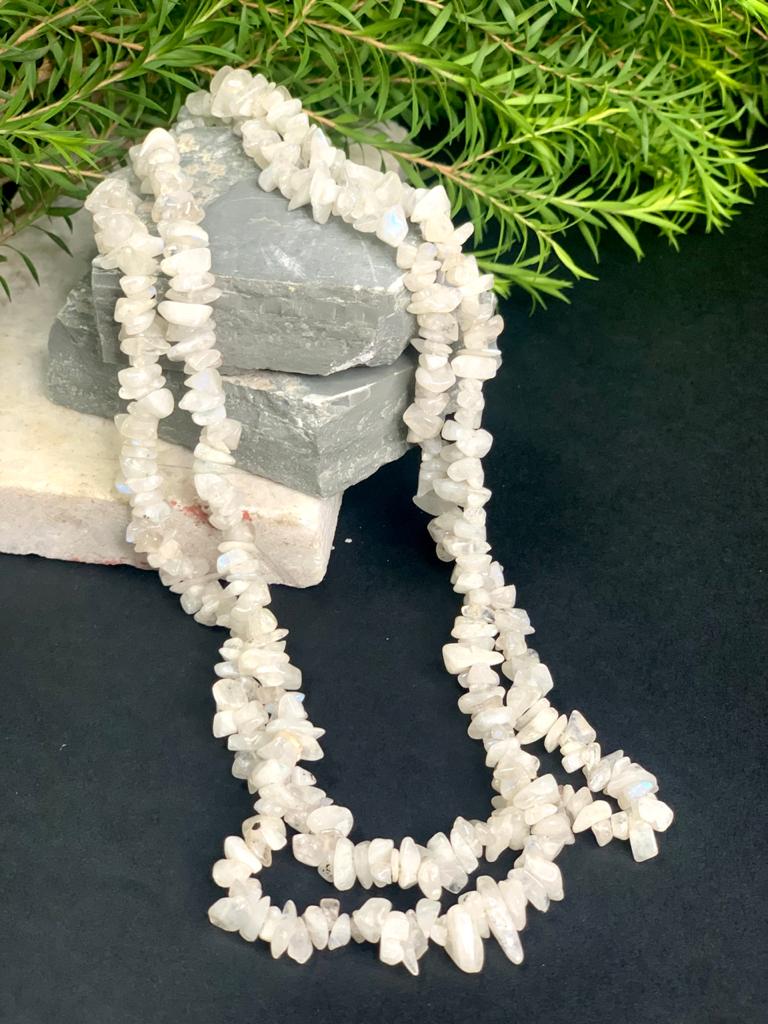 Clear quartz Chip String Necklace | Lab Certified |
