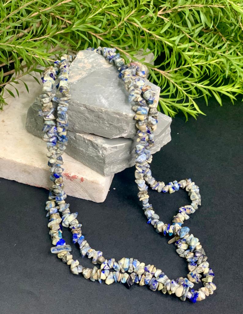 Lapis Chip String Necklace | Lab Certified |