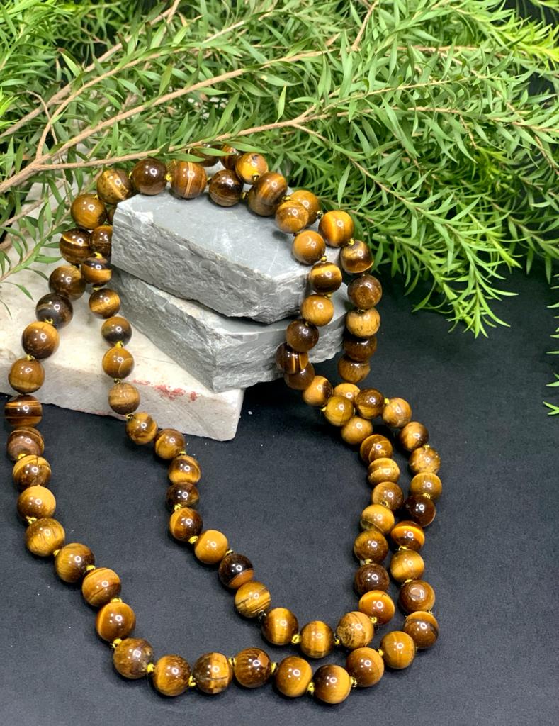Tiger's Eye Beaded Necklace | Lab Certified | 101 gms |