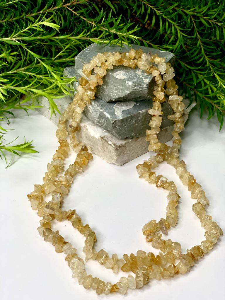 Citrine Chip Necklace| Lab Certified | 42 gms |