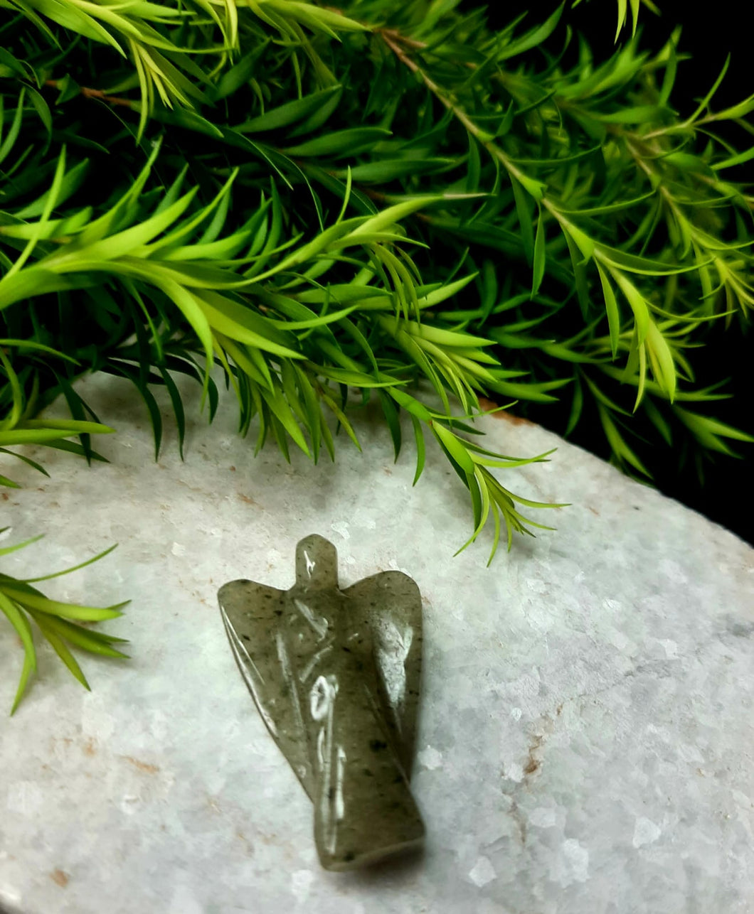Aldomine Green Jade Crystal Angel | Lab Certified |