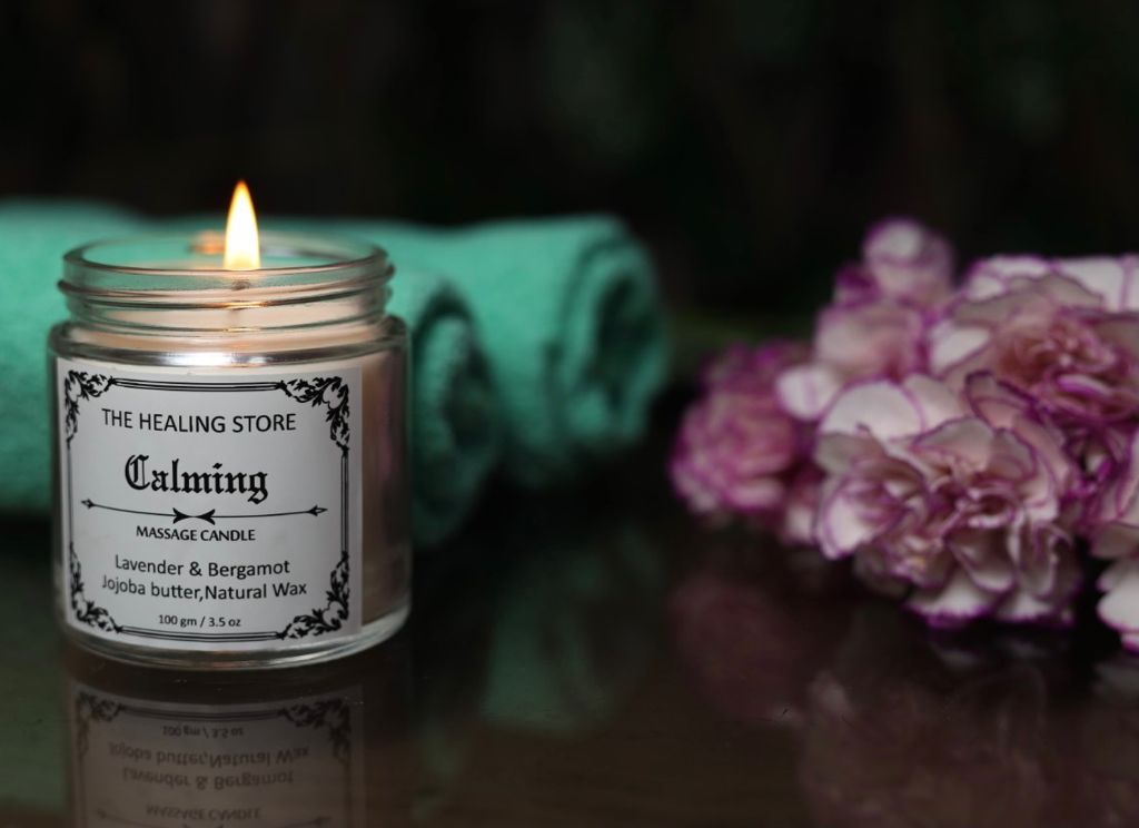 Calming Massage Candle | With Essential Oils and Pure Natural Wax |