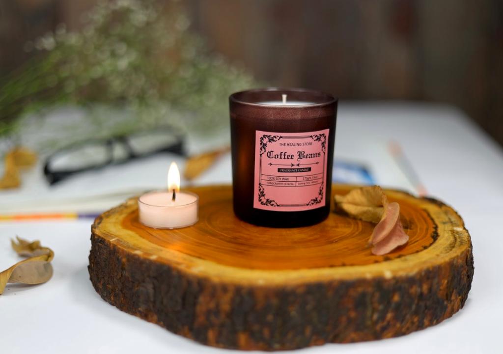 Coffee Beans Fragrance Candle | Soy wax | 170gms | Burning hours 40 |