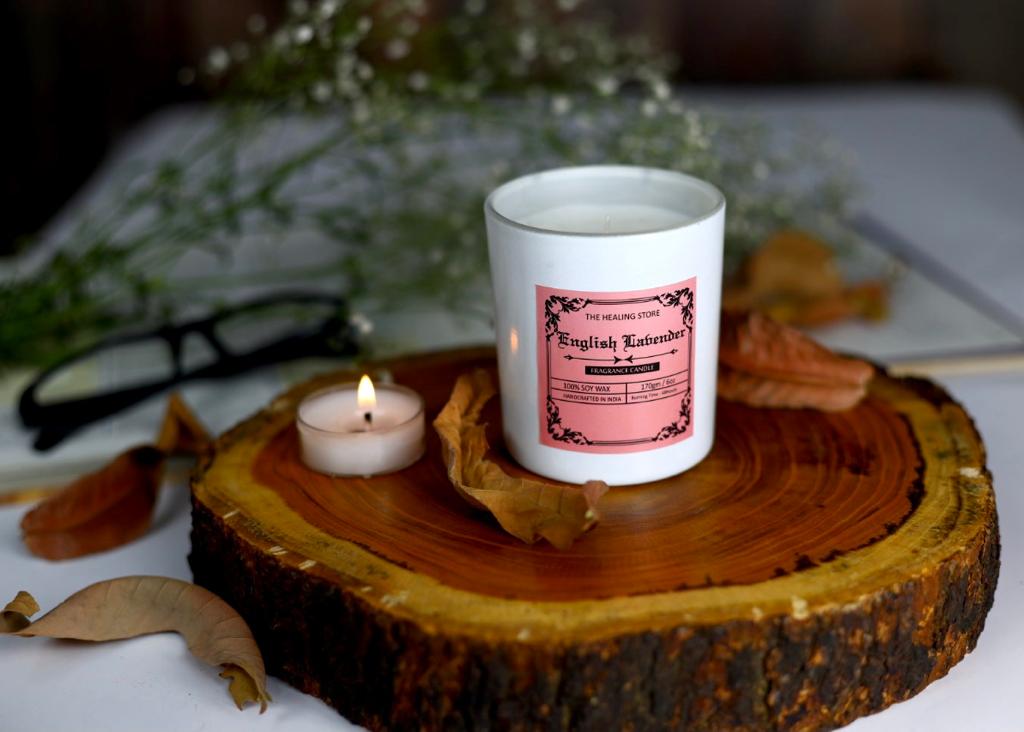 English Lavender Fragrance Candle | Soy wax | 170gms | Burning hours 40 |