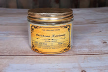 Load image into Gallery viewer, Goddess Fortuna Ritual Candle | Soy Wax | 100 gms | With Rare Herbs, Crystals &amp; Essential Oils | Burning Hours 30 |
