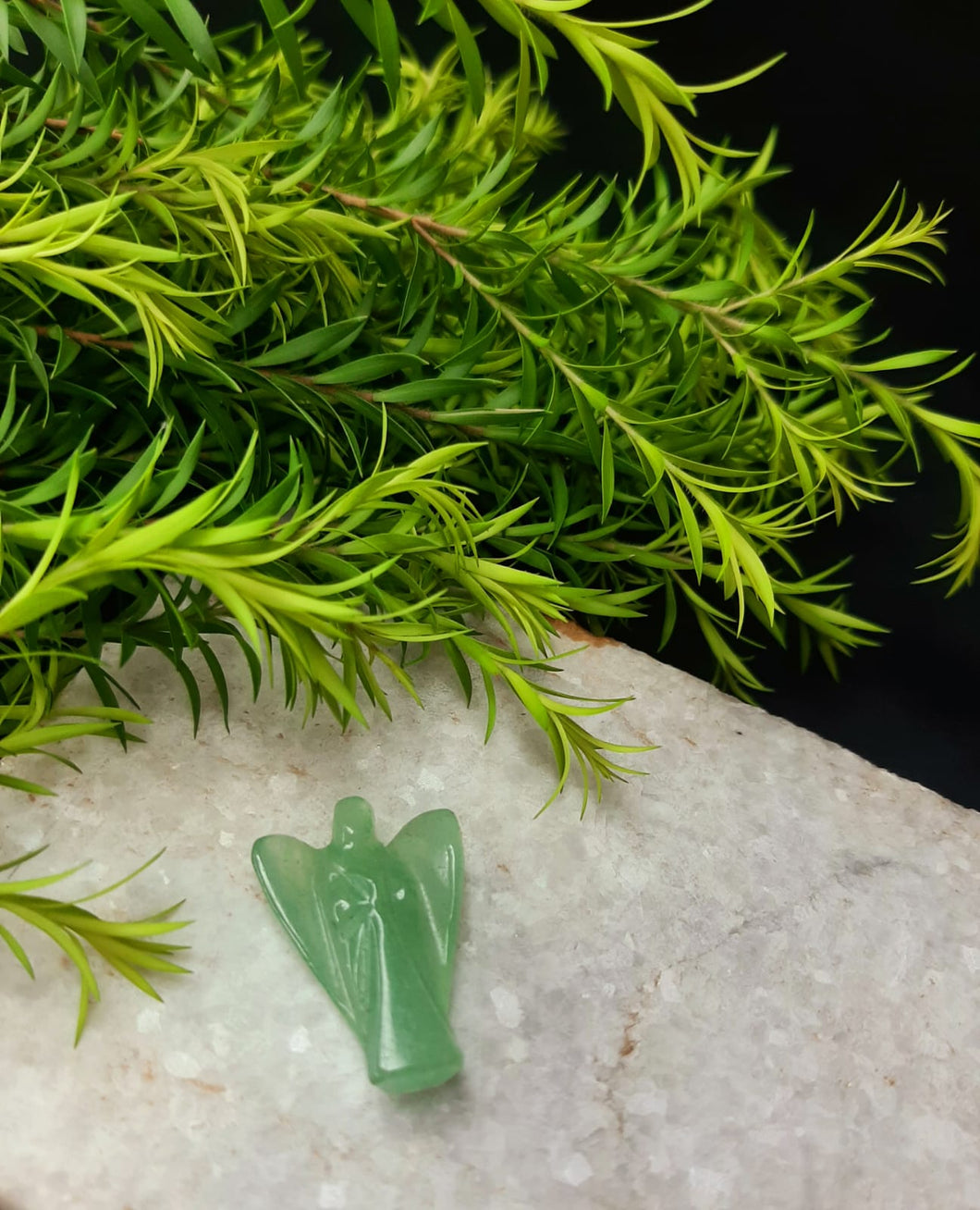 Green Aventurine Crystal Angel | Lab Certified |