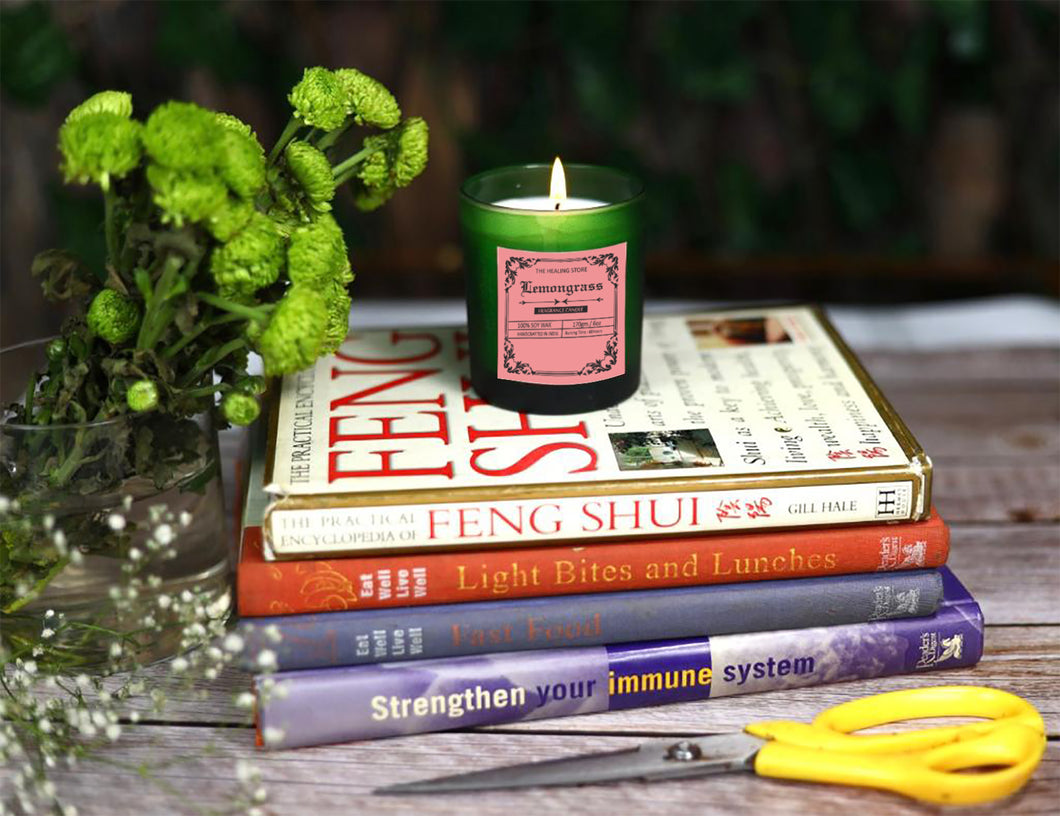 Lemongrass Fragrance Candle | Soy wax | 170gms | Burning hours 40 |