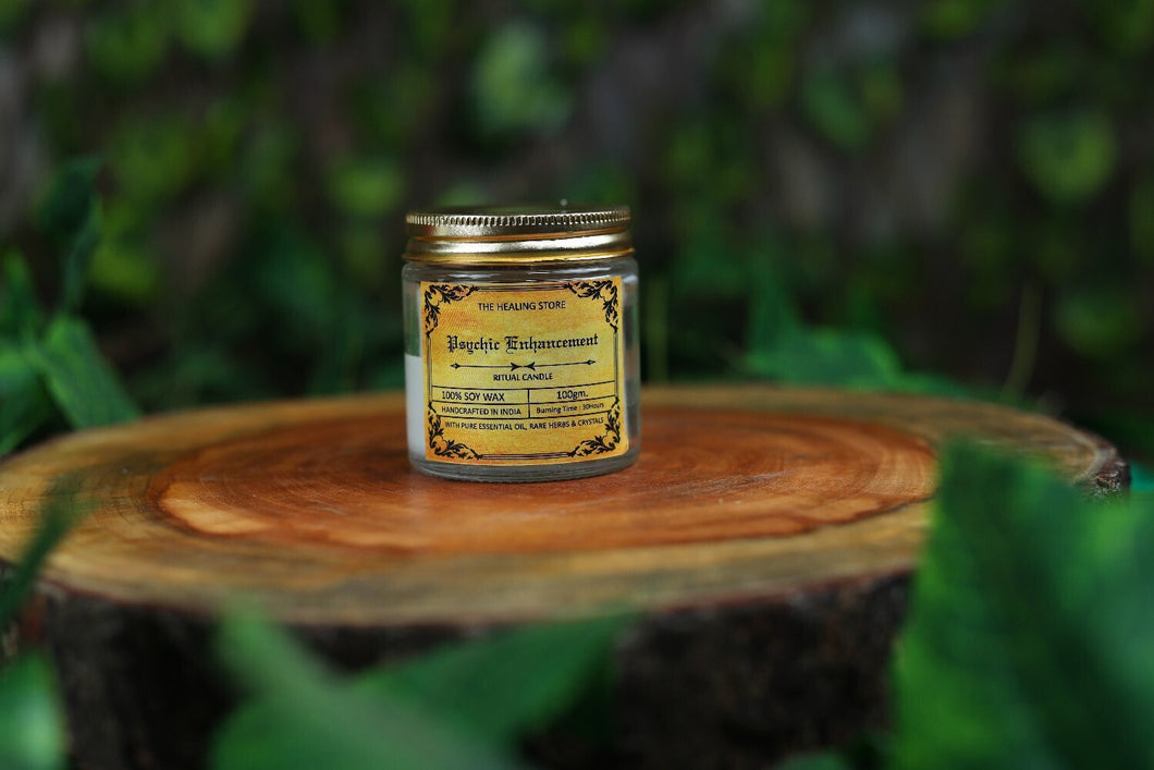 Psychic Enhancement Ritual Candle | Soy Wax | 100 gms | With Rare Herbs, Crystals & Essential Oils | Burning Hours 30 |