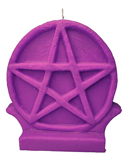 Purple Pentacle Candle For Spell, Wicca, Hoodoo | Height: 5'' | Burning Hours: 46 |