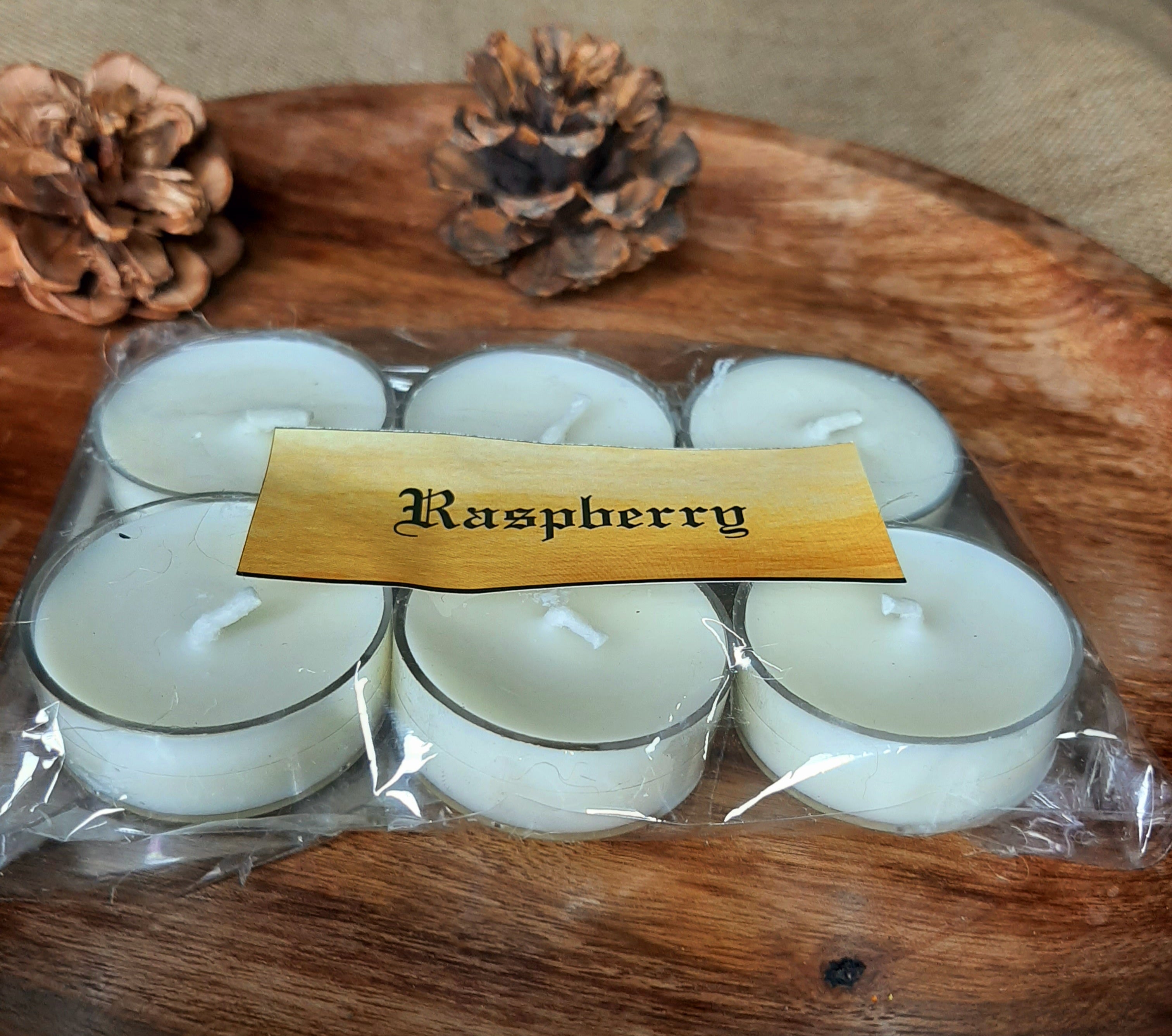 Raspberry Tealight Candles | Set of 6 | Scented Candle | Burning hours ...