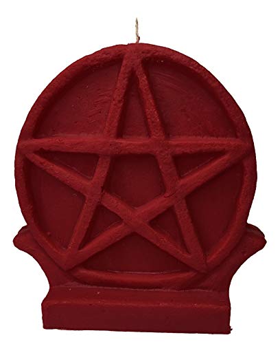 Red Pentacle Candle For Spell, Wicca, Hoodoo | Height: 5'' | Burning Hours: 46 |