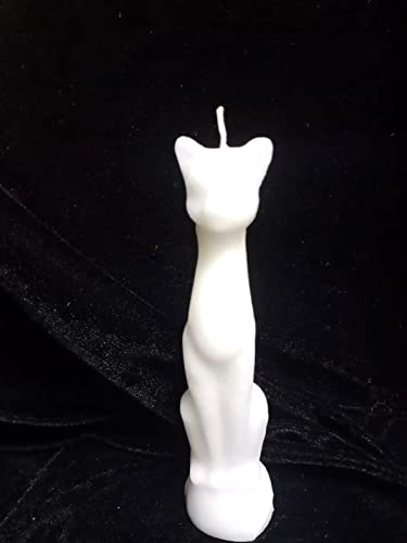 Cat Figure Spell Candle | Wicca Spells Candle | White
